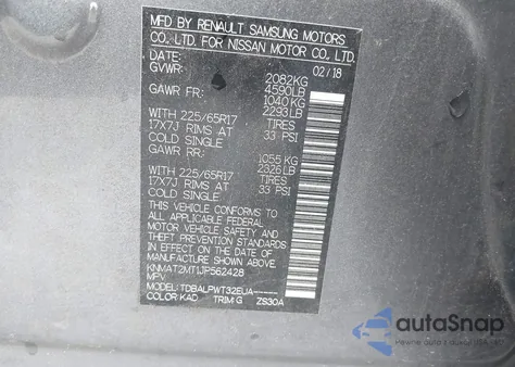 2018 Nissan Rogue S z USA, uszkodzony, nr VIN KNMAT2MT1JP562428